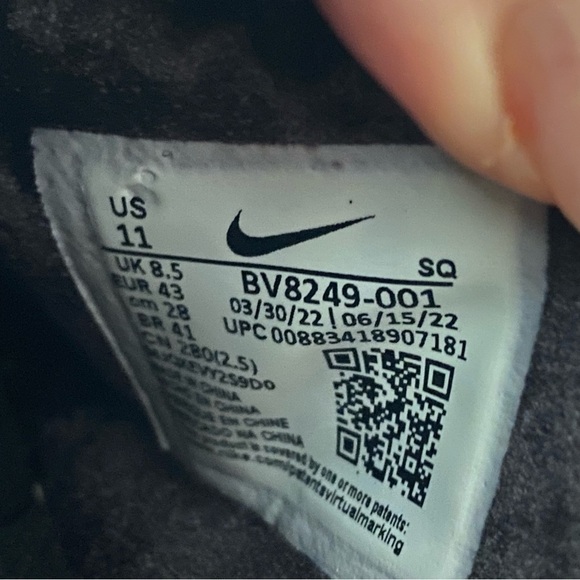 Nike Air Force 1 Lover XX Premium Black Suede Slip-On Mule Sneaker size 11 - Picture 6 of 9